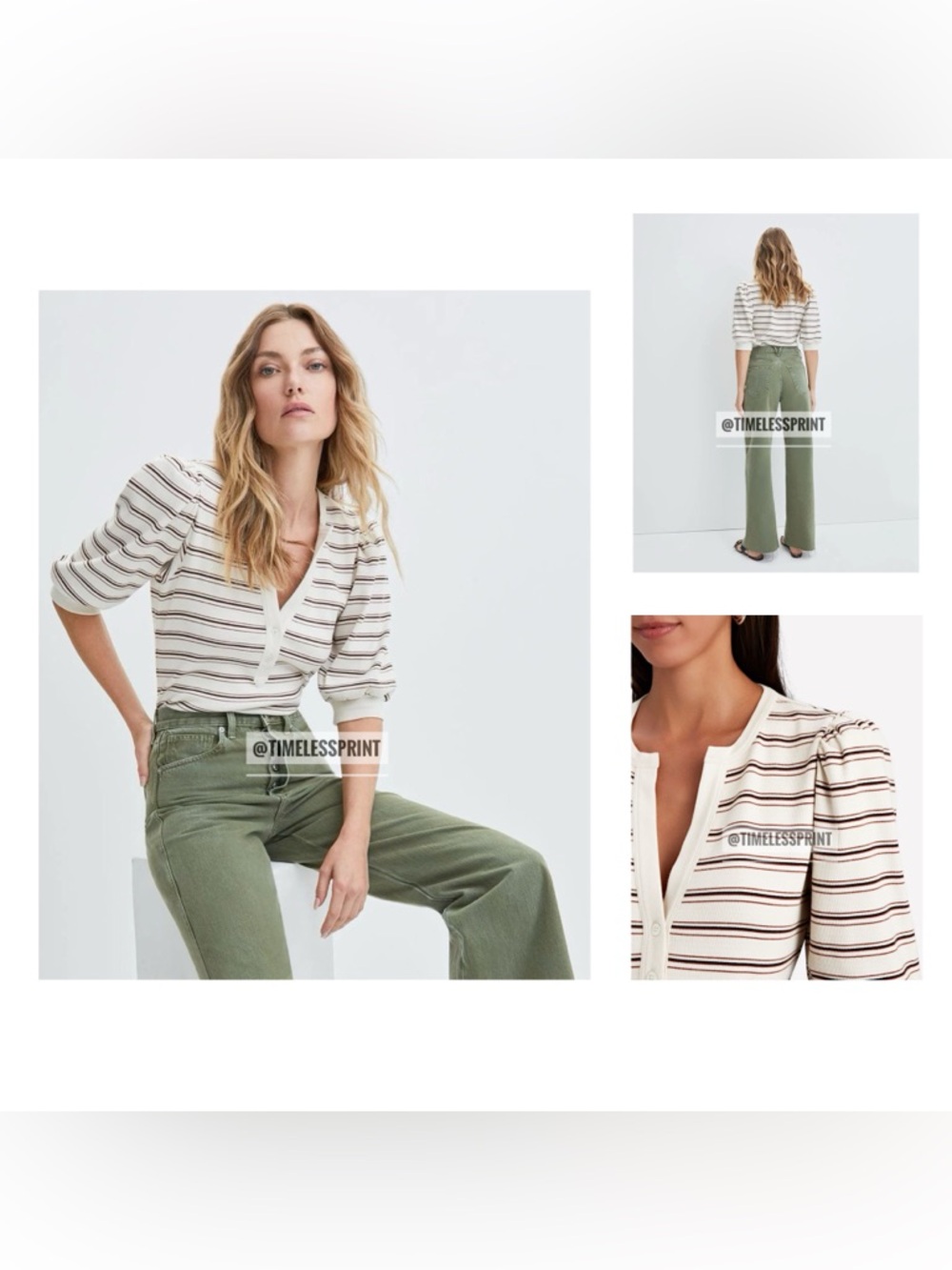 Veronica Beard Amity Striped Top